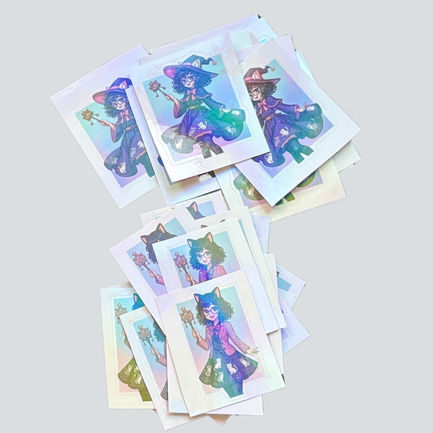 Hoja de Stickers Personalizados Troquelados – Efecto Aurora